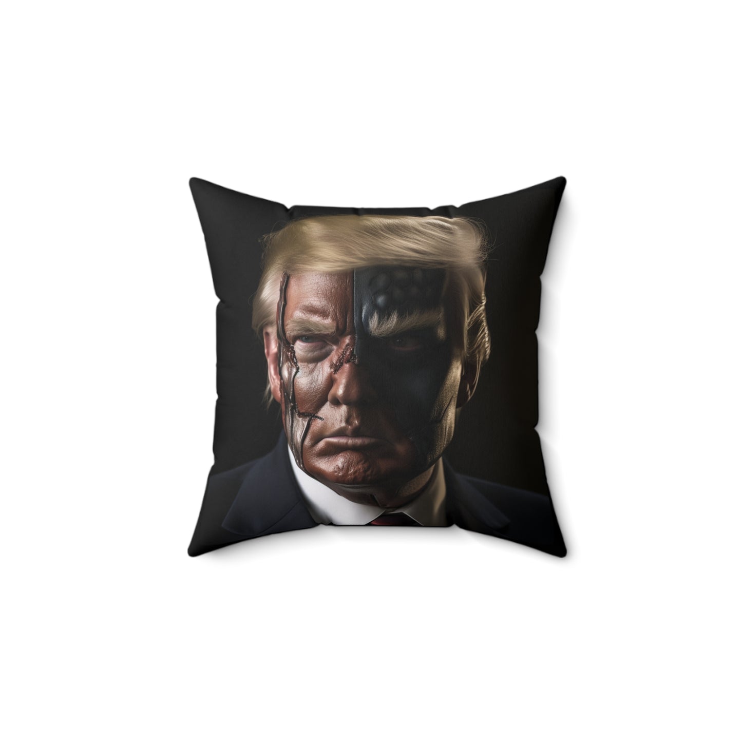 Political Duality: The Two-Faced Tycoon Throw Pillow