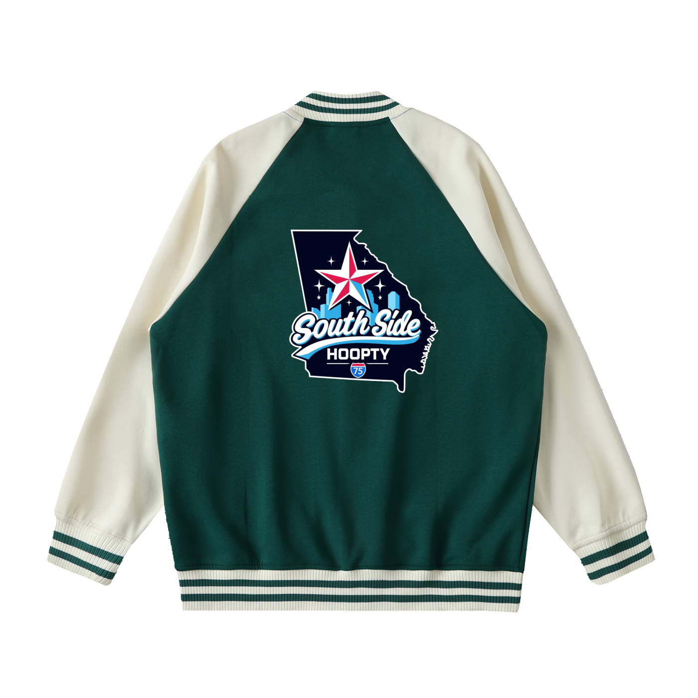 Two Tone Raglan Sleeve Varsity Jacket