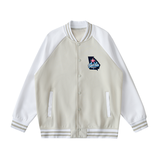 Two Tone Raglan Sleeve Varsity Jacket