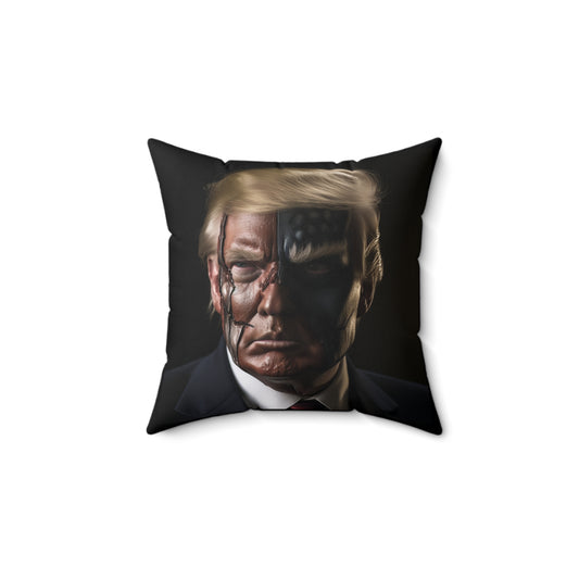 Political Duality: The Two-Faced Tycoon Throw Pillow