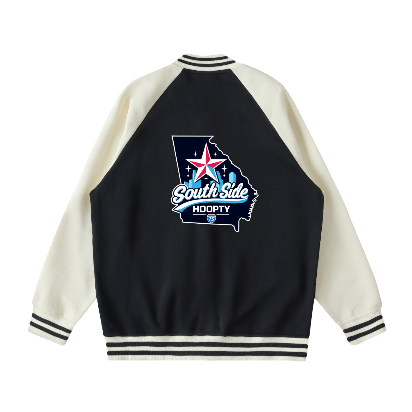 Two Tone Raglan Sleeve Varsity Jacket