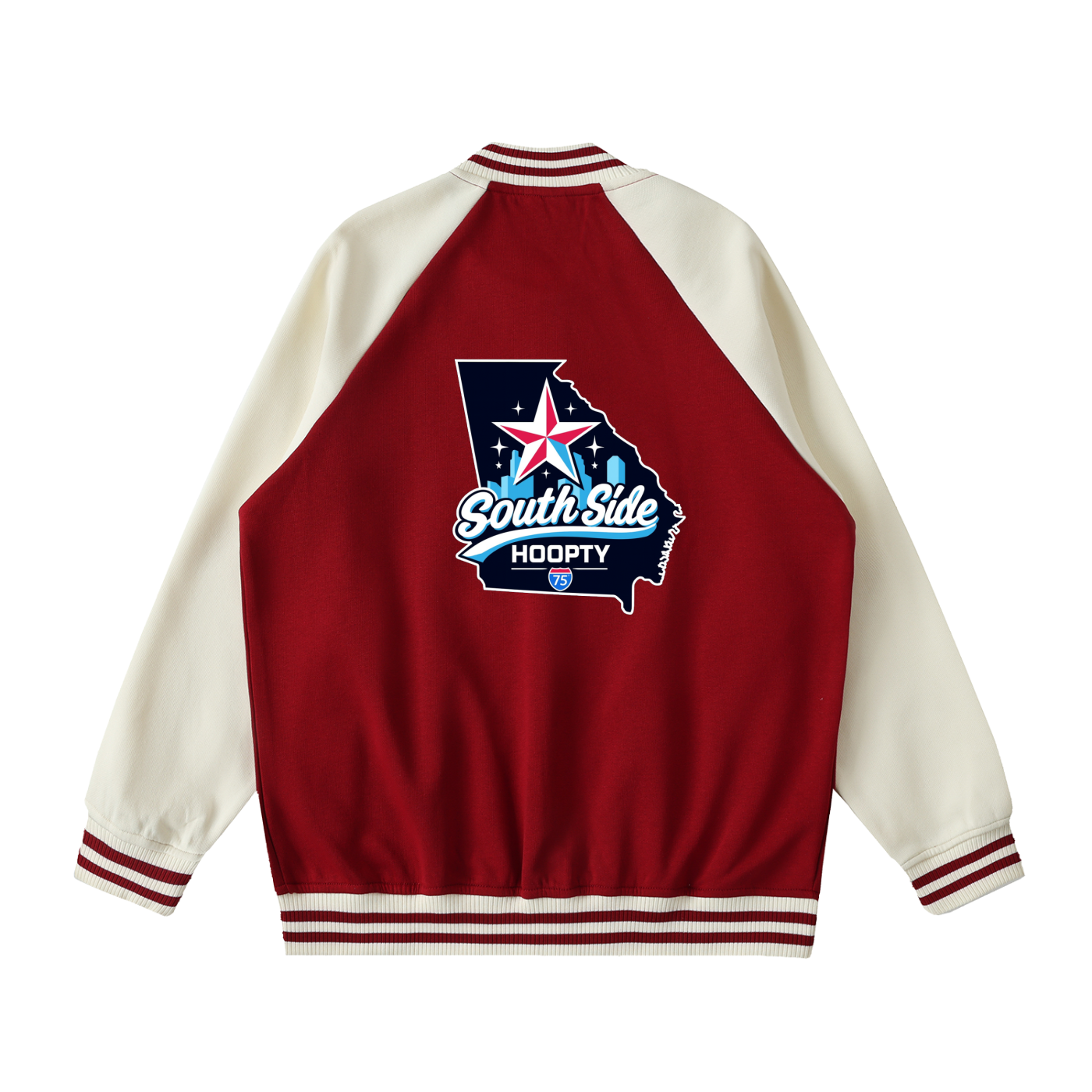 Two Tone Raglan Sleeve Varsity Jacket